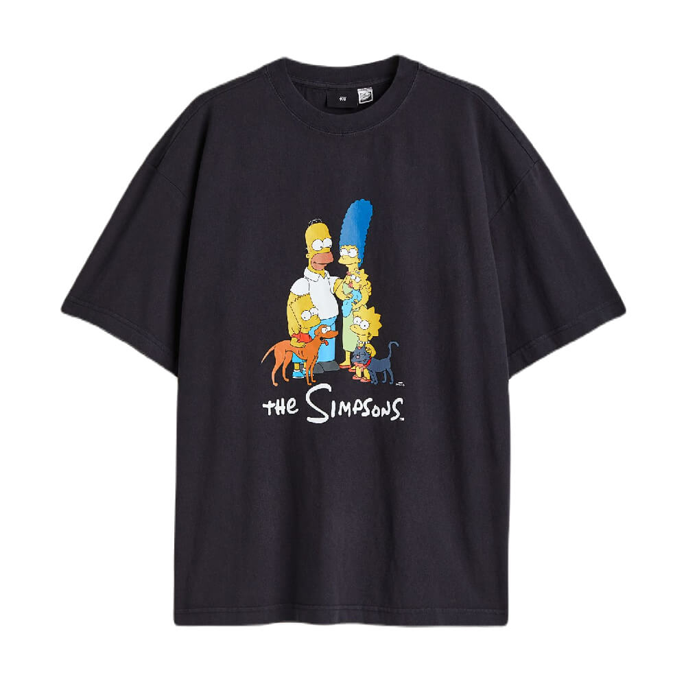 Заказать Футболка H&M x The Simpsons Oversized Fit Cotton, черный – цены,  описание и характеристики в «CDEK.Shopping»