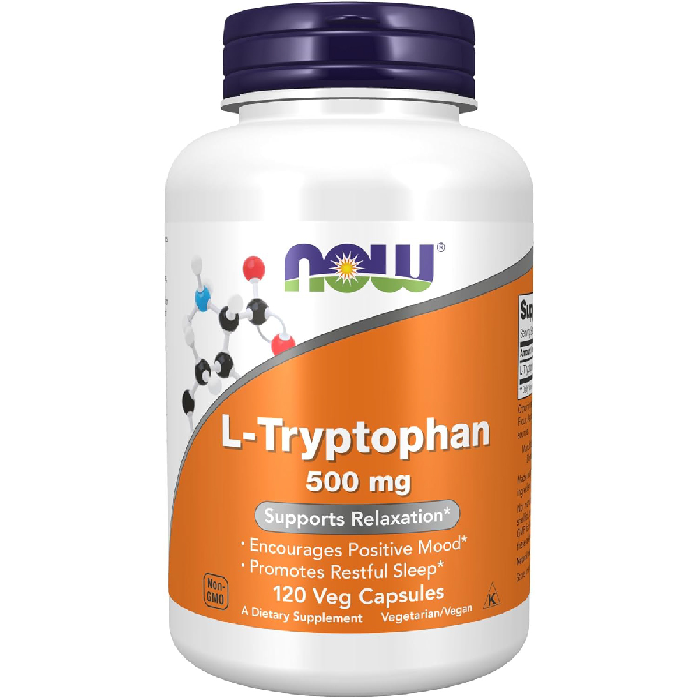 L-триптофан NOW Supplements, 500 мг, 120 растительных капсул l триптофан now supplements 500 мг 120 растительных капсул