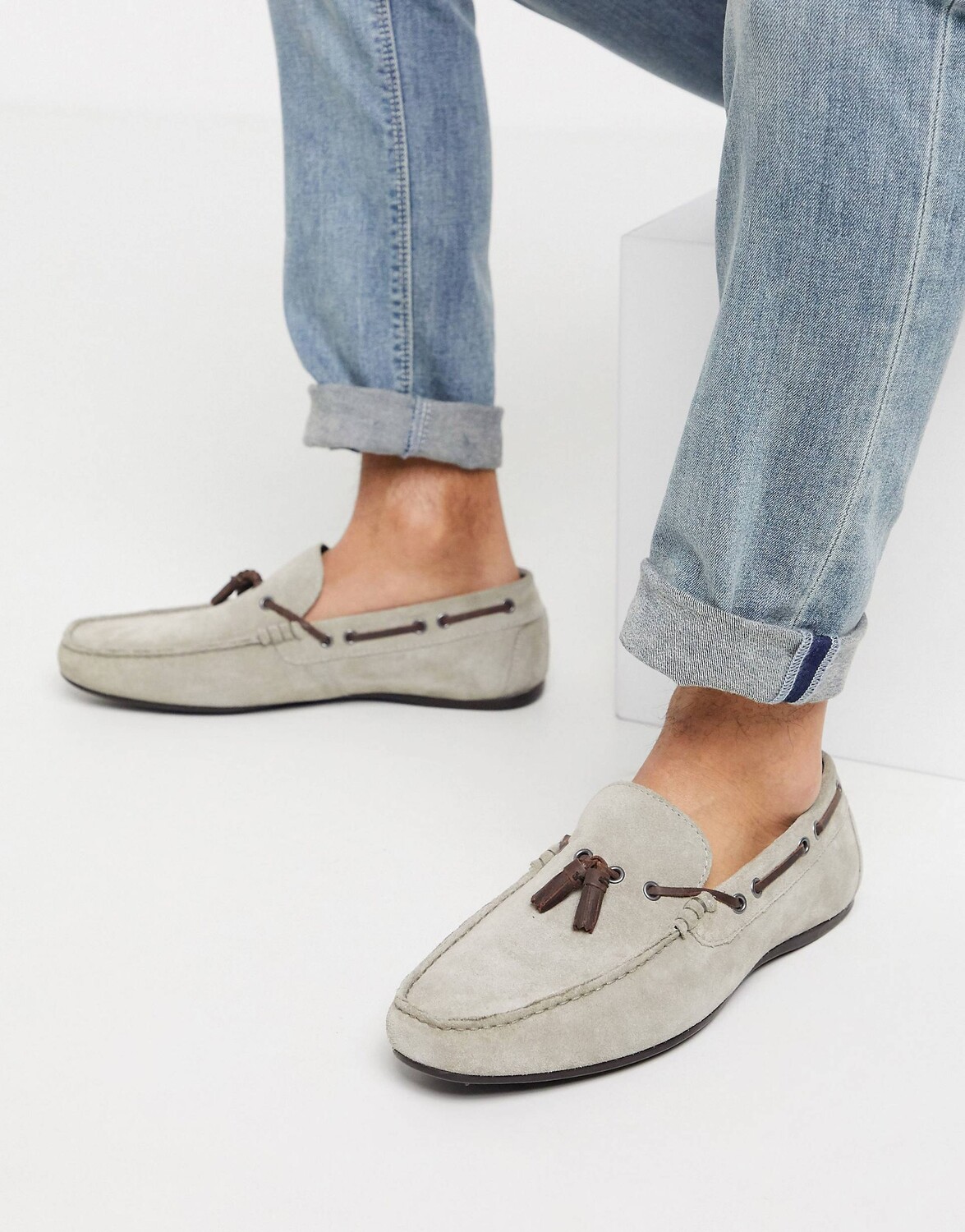 

Серые замшевые мокасины ASOS DESIGN