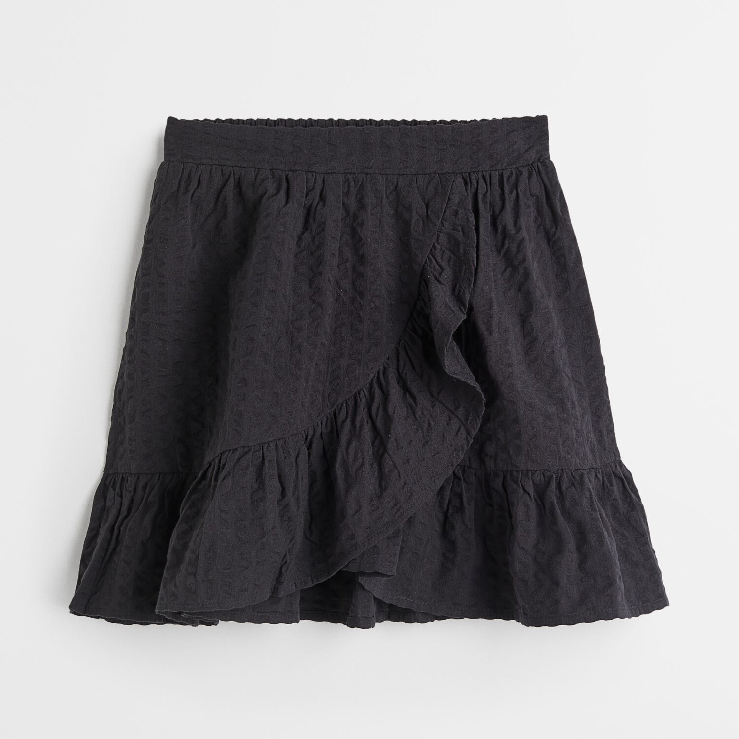 

Юбка с запахом и отделкой воланами H&M Solid-color, темно-серый