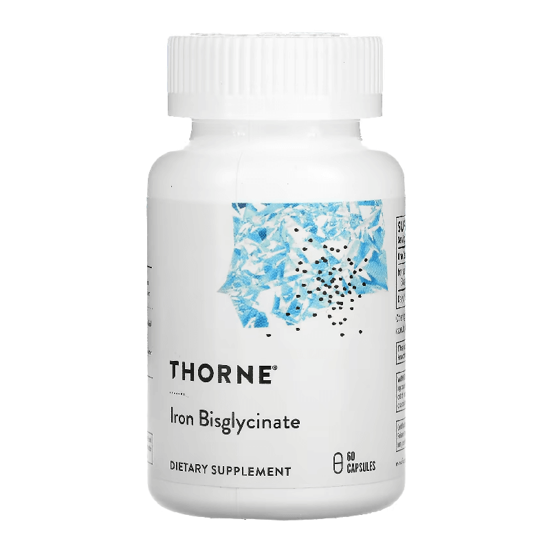 Железа бисглицинат Thorne Research 25 мг, 60 капсул молибдена глицинат thorne research 1 мг 60 капсул