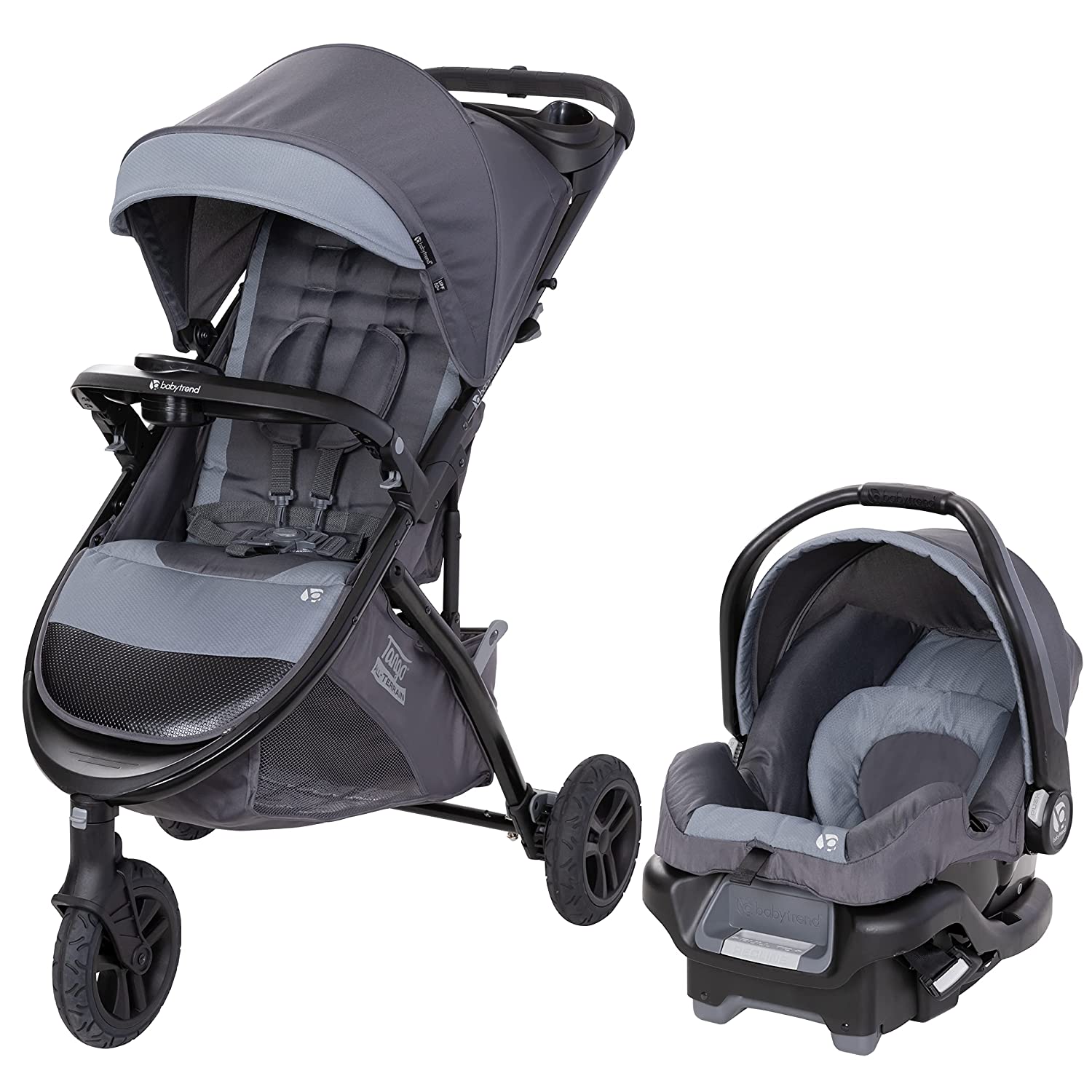 цена Детская коляска + автокресло Baby Trend Tango 3 All-Terrain, серый