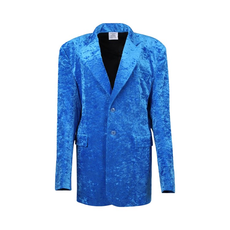 Куртка Vetements Boxy Single Breasted Velvet Tailored 'Blue', синий