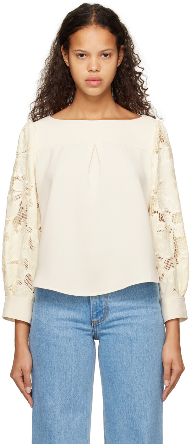 

Блузка Off-White с вышивкой See by Chloé