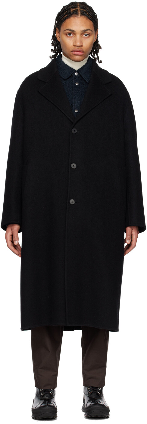 

Черное пальто с заостренными лацканами Jil Sander