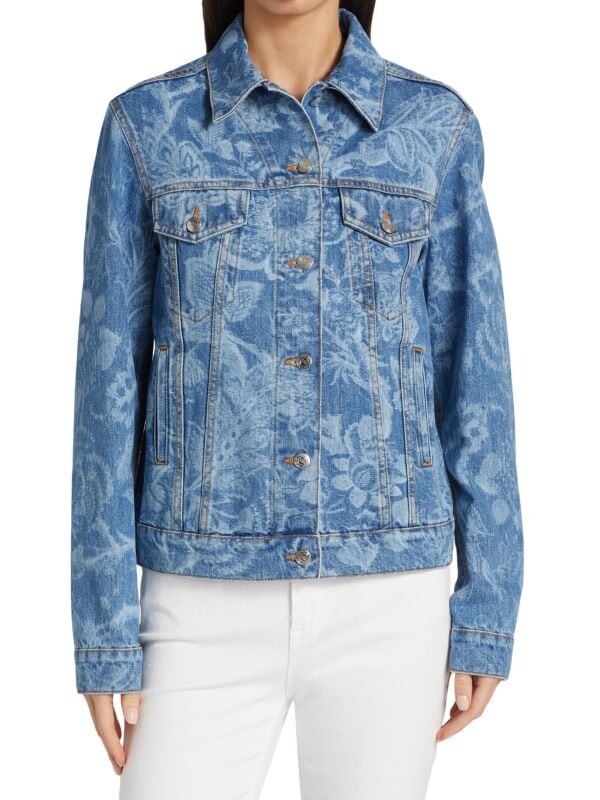 

Джинсовая куртка burnout с узором пейсли Etro Blue