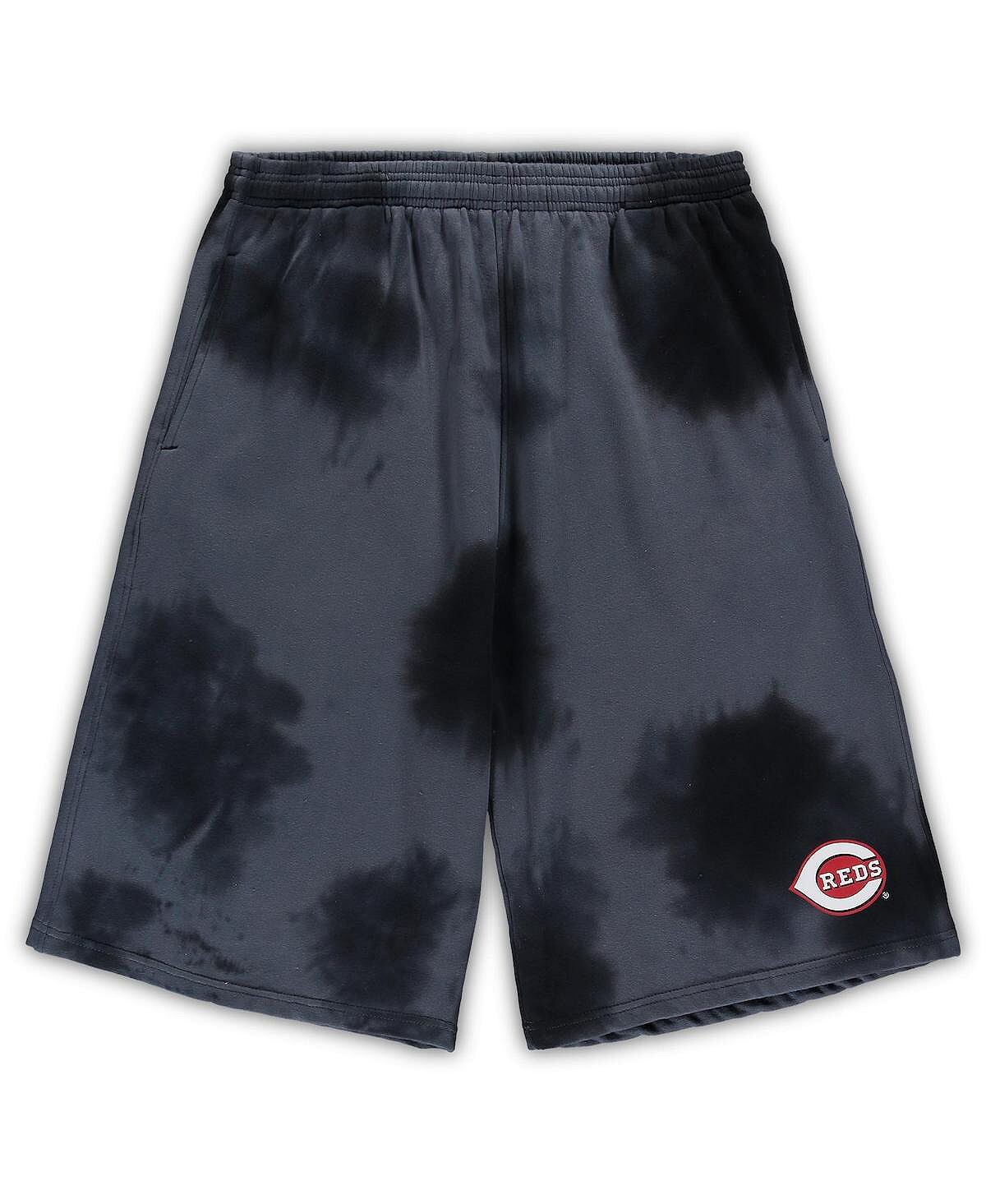 

Мужские черные флисовые шорты cincinnati reds big and tall tie dye Profile, черный