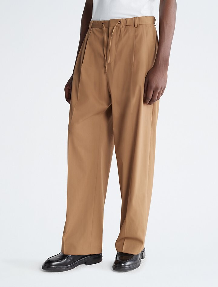 

Широкие брюки из габардина Calvin Klein, карамель, Коричневый