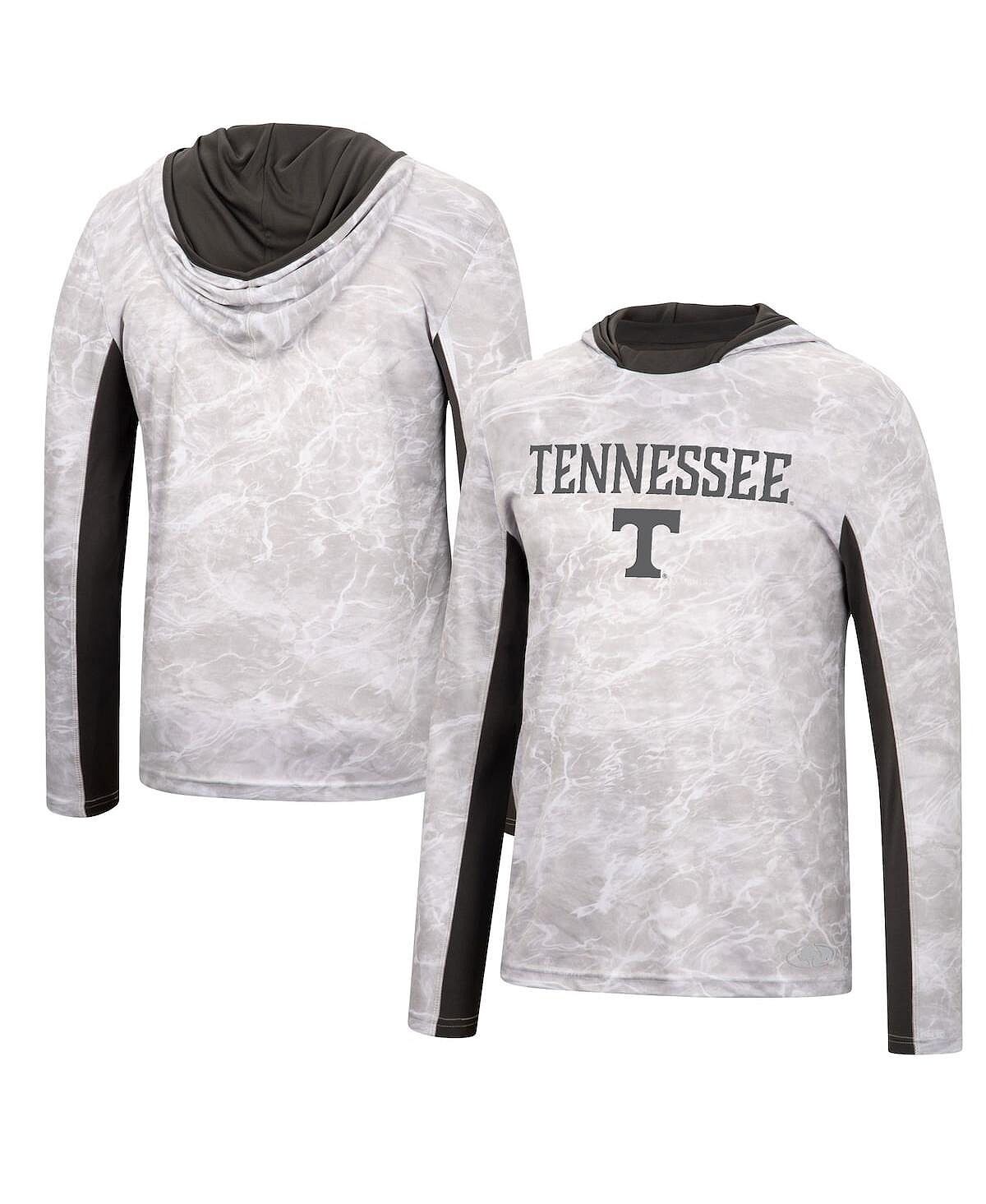 

Мужская белая футболка с капюшоном с длинным рукавом tennessee volunteers mossy oak spf 50 performance Colosseum, белый