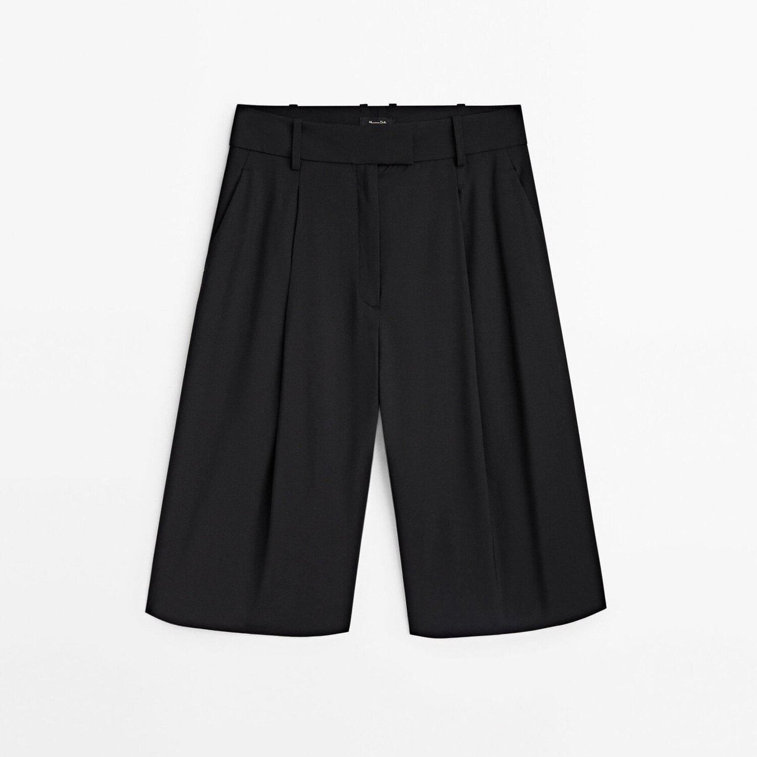 

Шорты Massimo Dutti Cool Wool Blend Darted Long Bermuda, черный