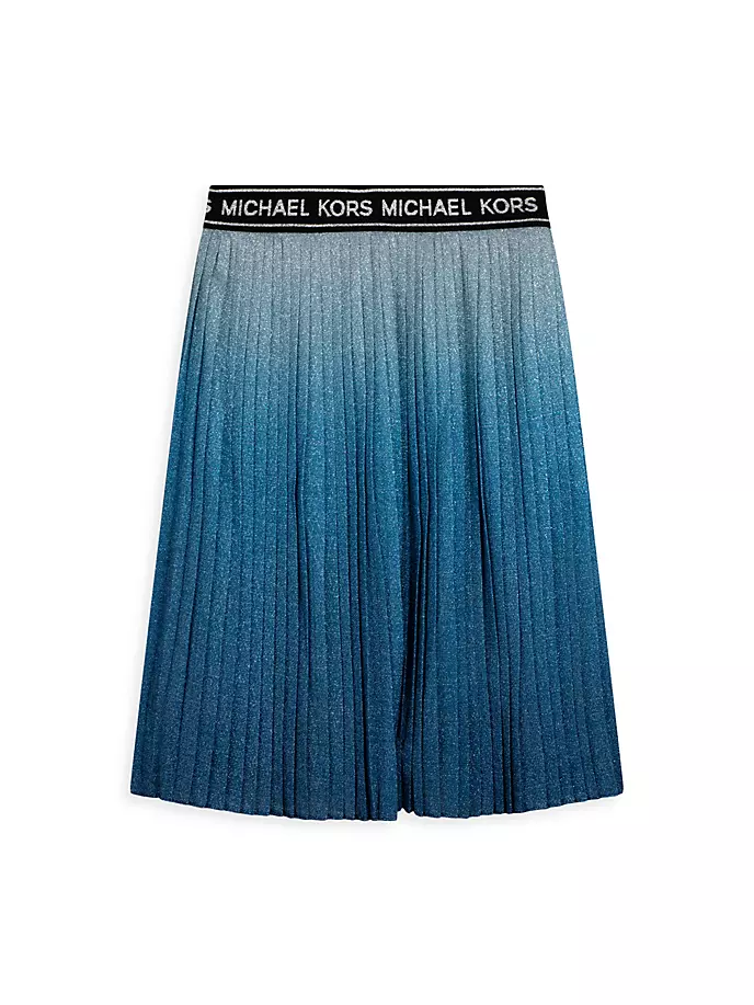 Плиссированная юбка с принтом «омбре» для маленьких девочек и девочек Michael Kors Kids, темно-синий