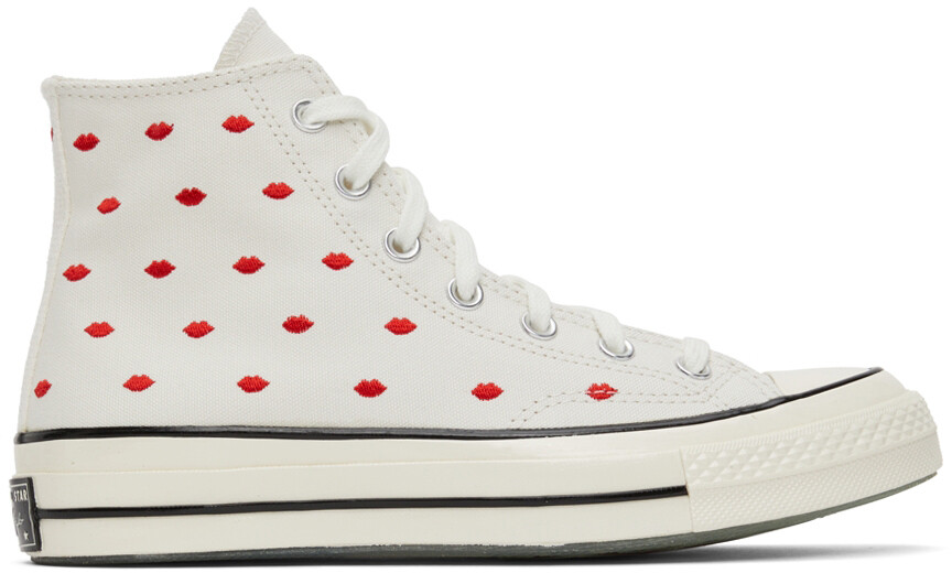 

Кроссовки Chuck 70 Hi с вышитыми губами Off-White Converse