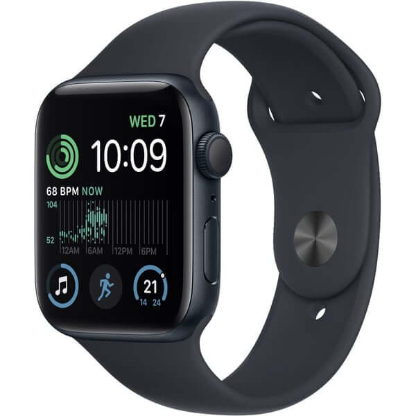 цена Умные часы Apple Watch Series SE Gen 2 (GPS), 44 мм, Midnight Aluminum Case/Midnight Sport Band - Regular