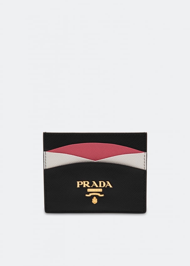Картхолдер PRADA Saffiano leather card holder, розовый