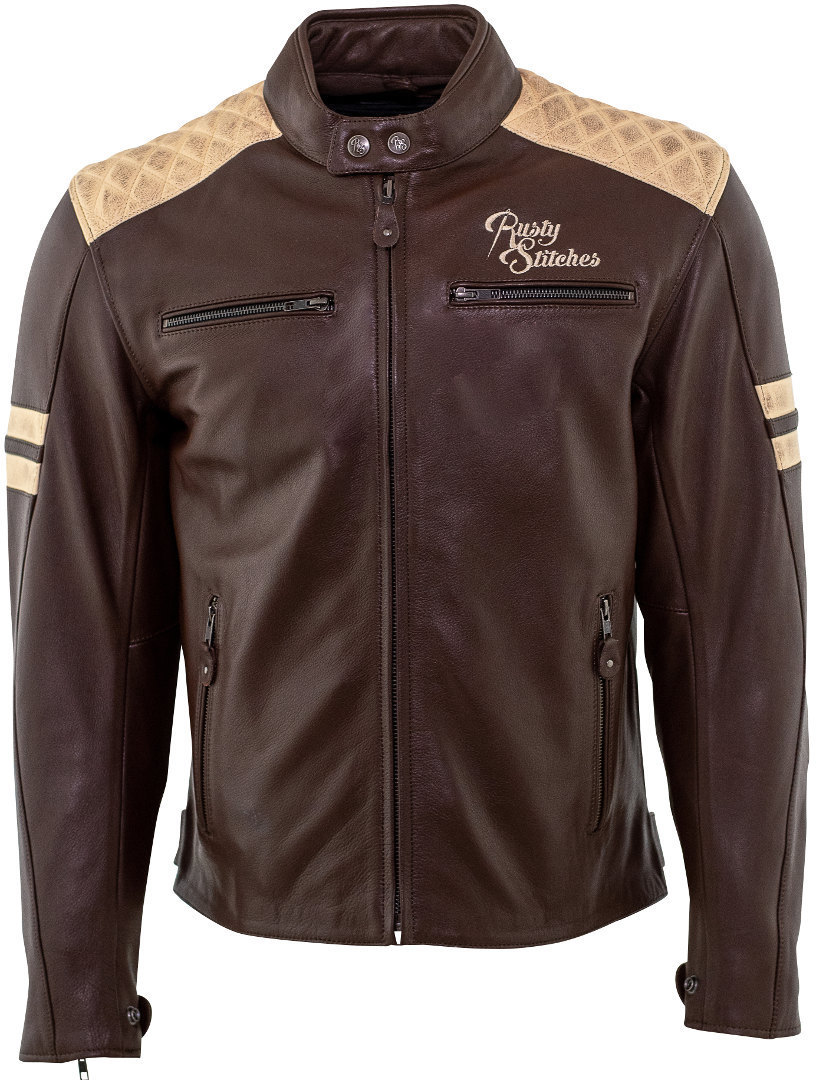 Куртка мотоциклетная кожаная Rusty Stitches Jari, коричневый