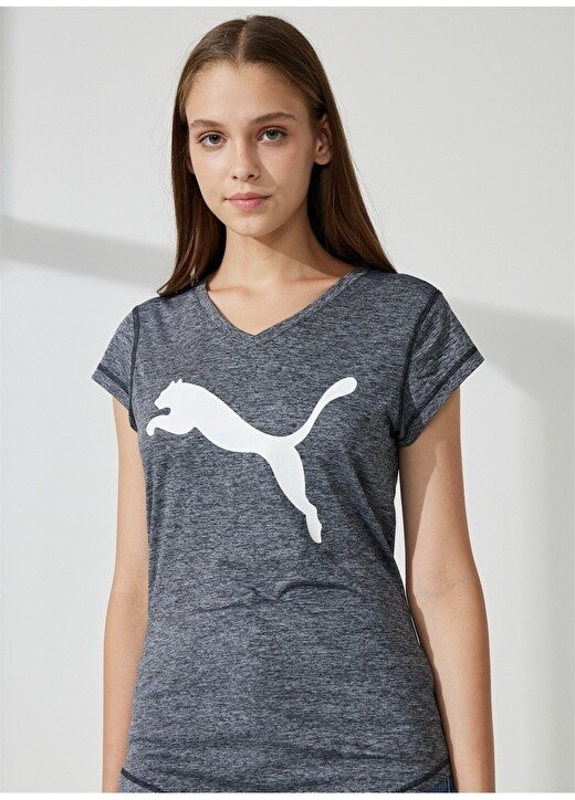 

Простая черная женская футболка с круглым вырезом Puma, Черный