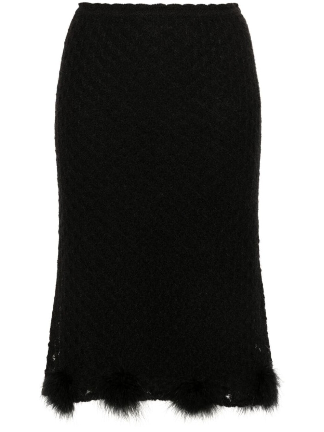 

Blumarine юбка миди с перьями, черный