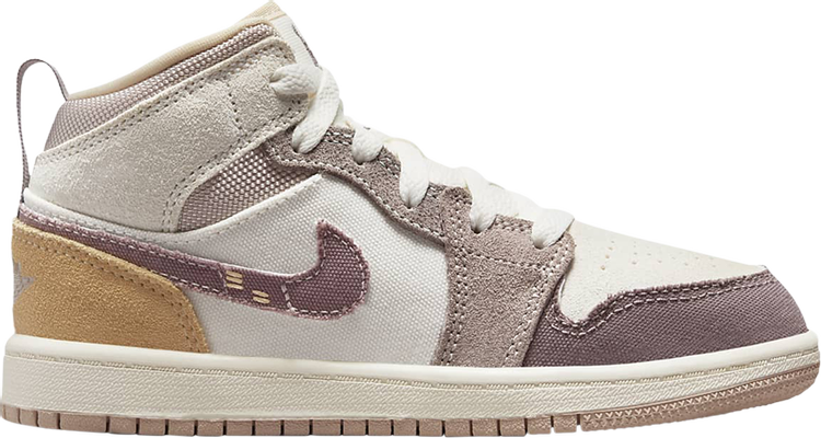 

Кроссовки Air Jordan 1 Mid SE Craft PS 'Inside Out - Taupe Haze', коричневый