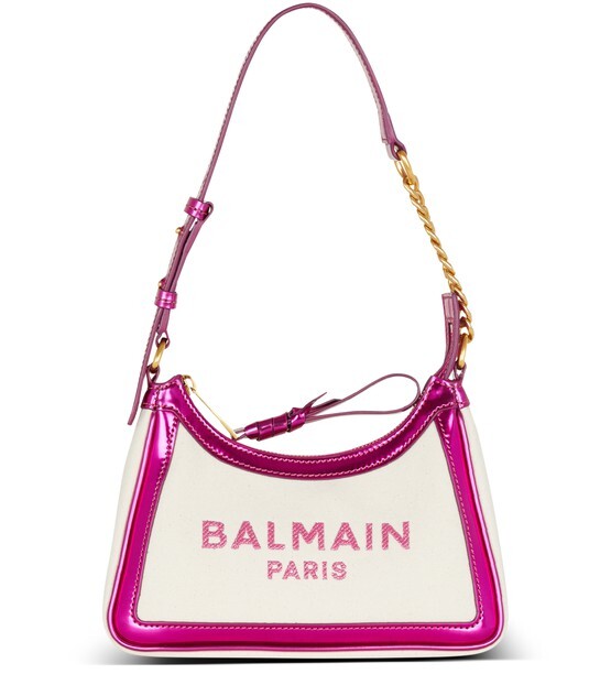 

Сумка B-Army из парусины и кожи с зеркальным эффектом Balmain, розовый