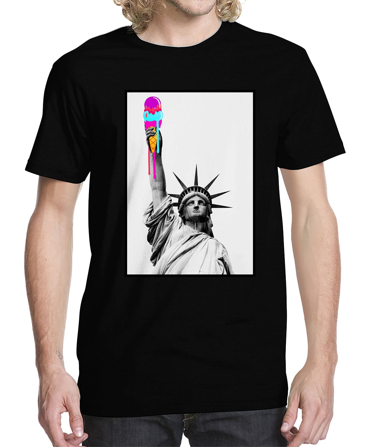 Мужская кремовая футболка с рисунком Liberty Buzz Shirts
