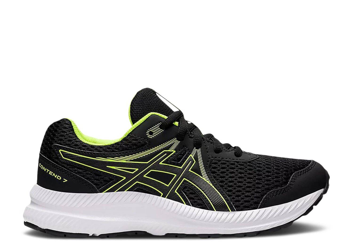 

Кроссовки ASICS Contend 7 Gs 'Black Hazard Green', черный