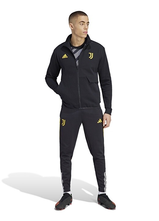 

Черная мужская куртка на молнии с воротником-стойкой Adidas, Черный