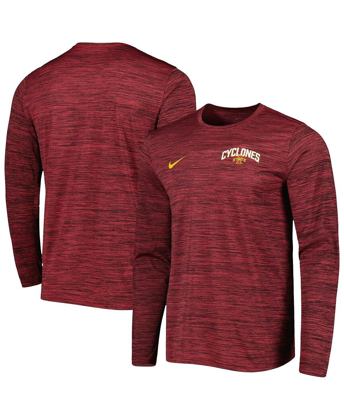 

Мужская футболка с длинным рукавом Cardinal Iowa State Cyclones Velocity Sideline Performance Space-Dye Nike