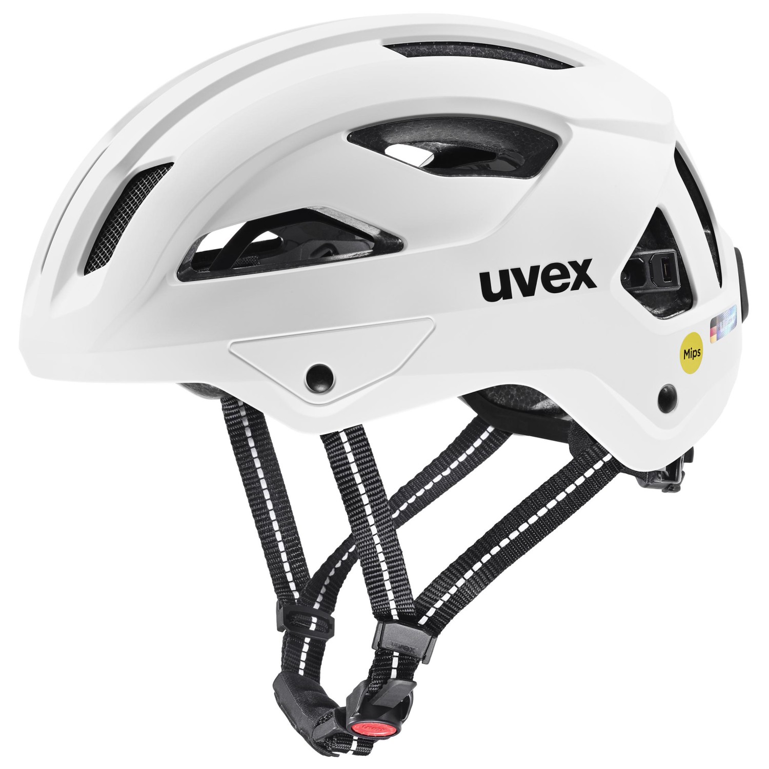 цена Велосипедный шлем Uvex City Stride MIPS Hiplok, цвет White Matt