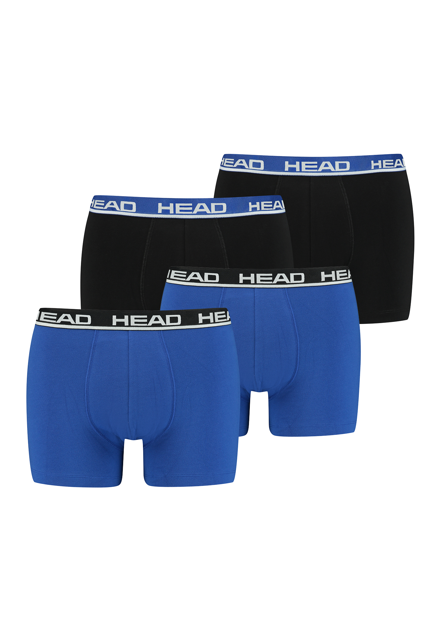 Боксеры HEAD Boxershorts Head Basic Boxer 4P, цвет Blue Black/Black Blue