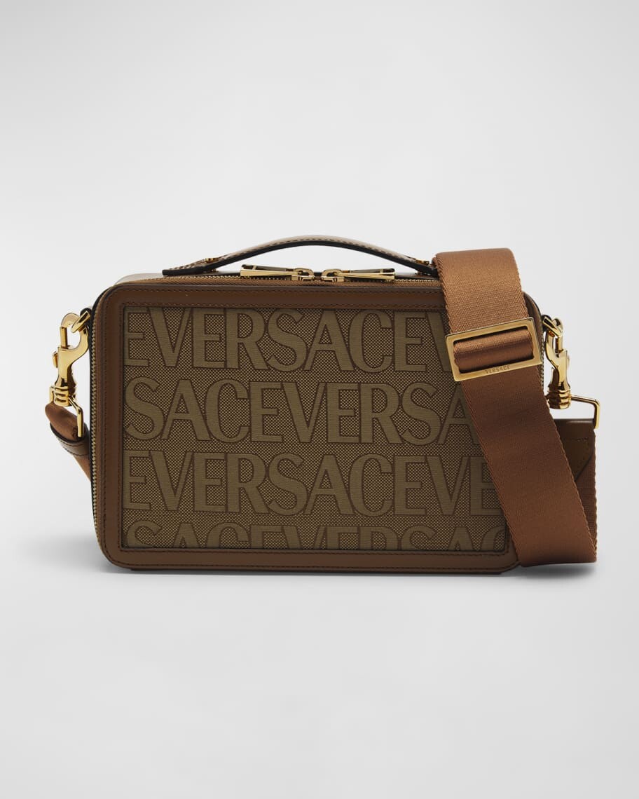 

Мужская жаккардовая сумка через плечо с логотипом Allover Versace
