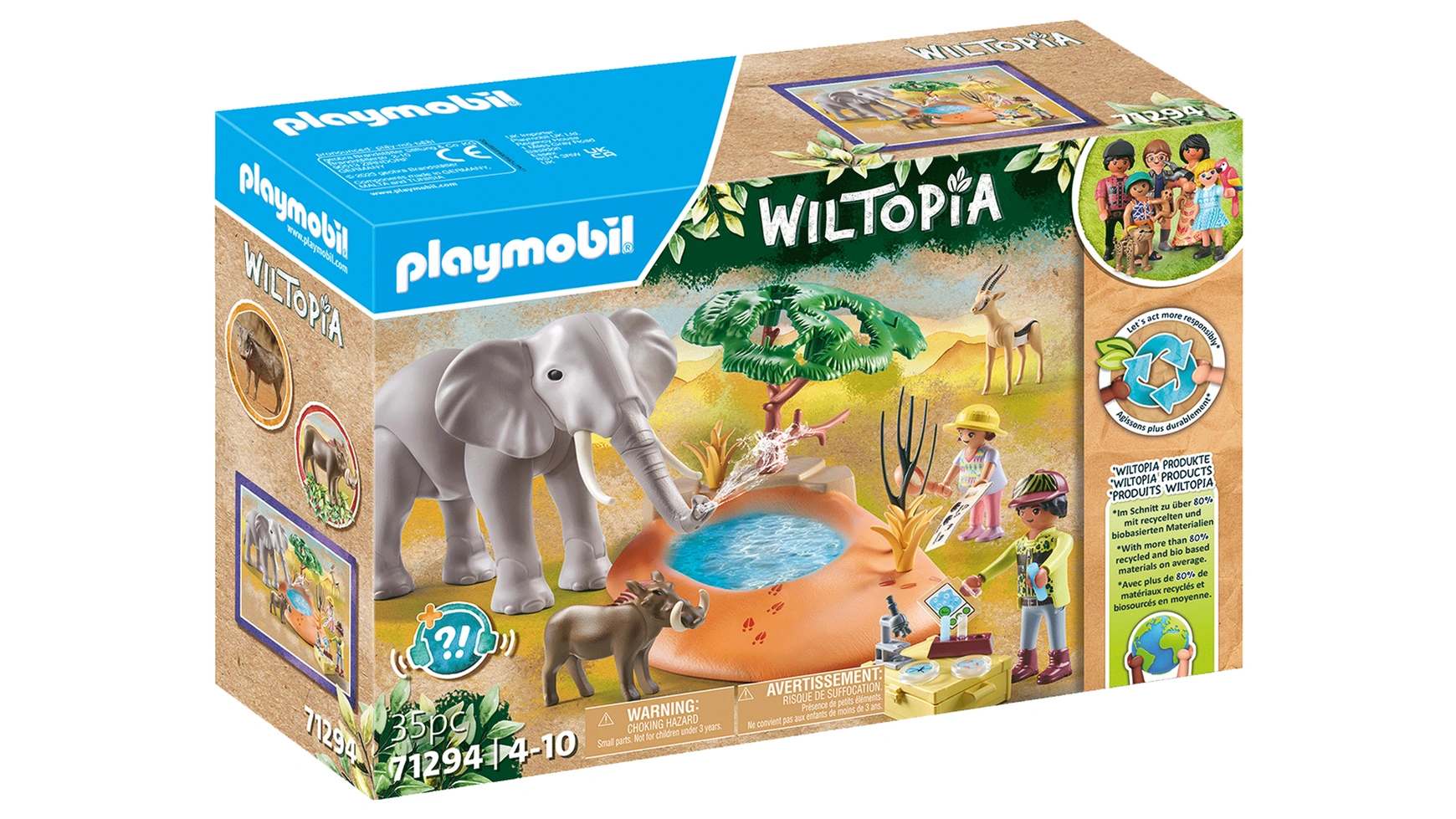Wiltopia поездка к водопою Playmobil nella набор коллекция приключений клод с аксессуарами