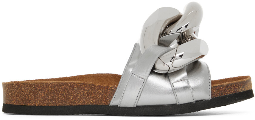 

Серебряные шлепанцы с цепочками JW Anderson