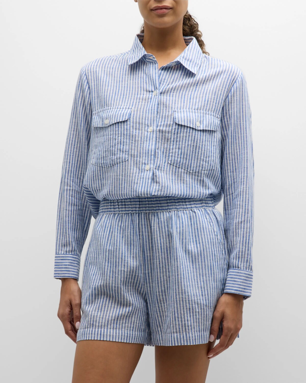 

Рубашка бойфренда в полоску Shoreline Tommy Bahama, цвет Beaming Blue