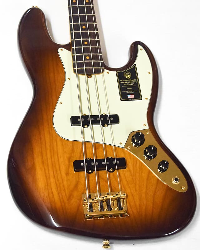 

Памятный 75-летний юбилей Fender Jazz Bass 2-Color Bourbon Burst 75th Anniversary Commemorative Jazz Bass