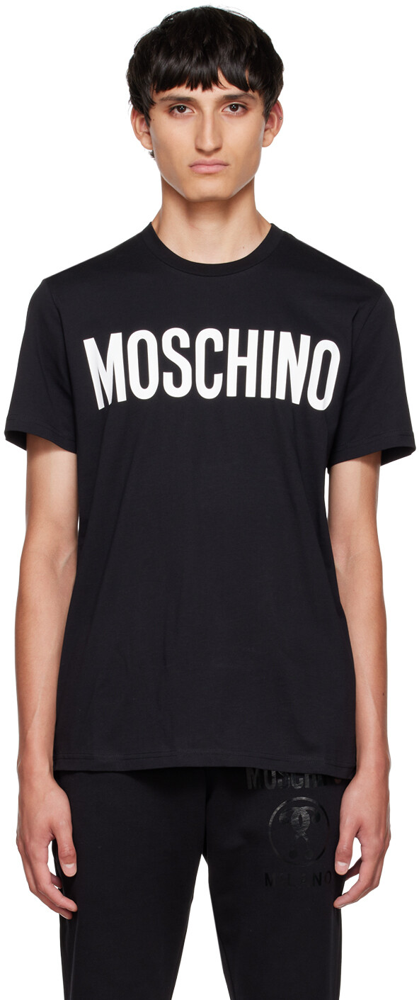 

Черная футболка с принтом Moschino, Черный