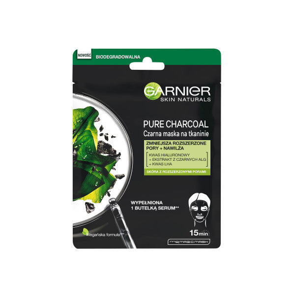 

Garnier Pure Charcoal Black Tissue Mask Очищающая маска на ткани с углеродом 28г