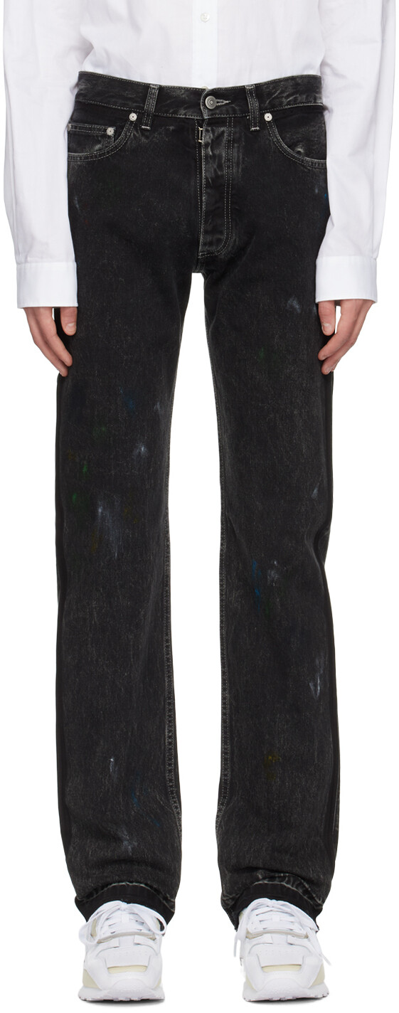 

Черные джинсы с краской Maison Margiela