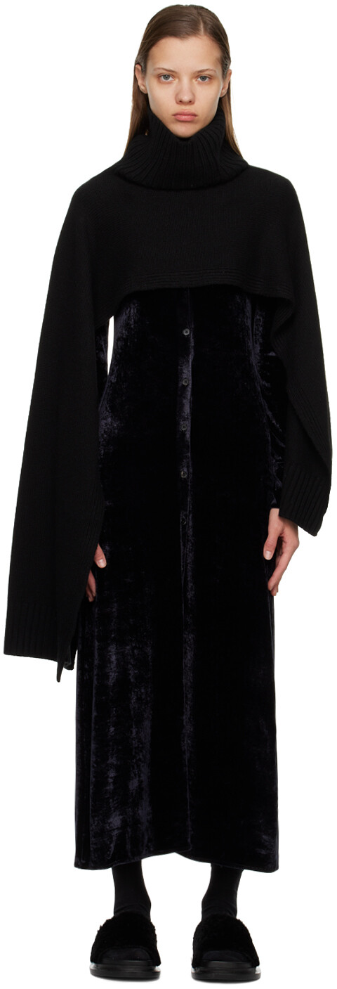 

Черный шарф с высоким воротником Jil Sander