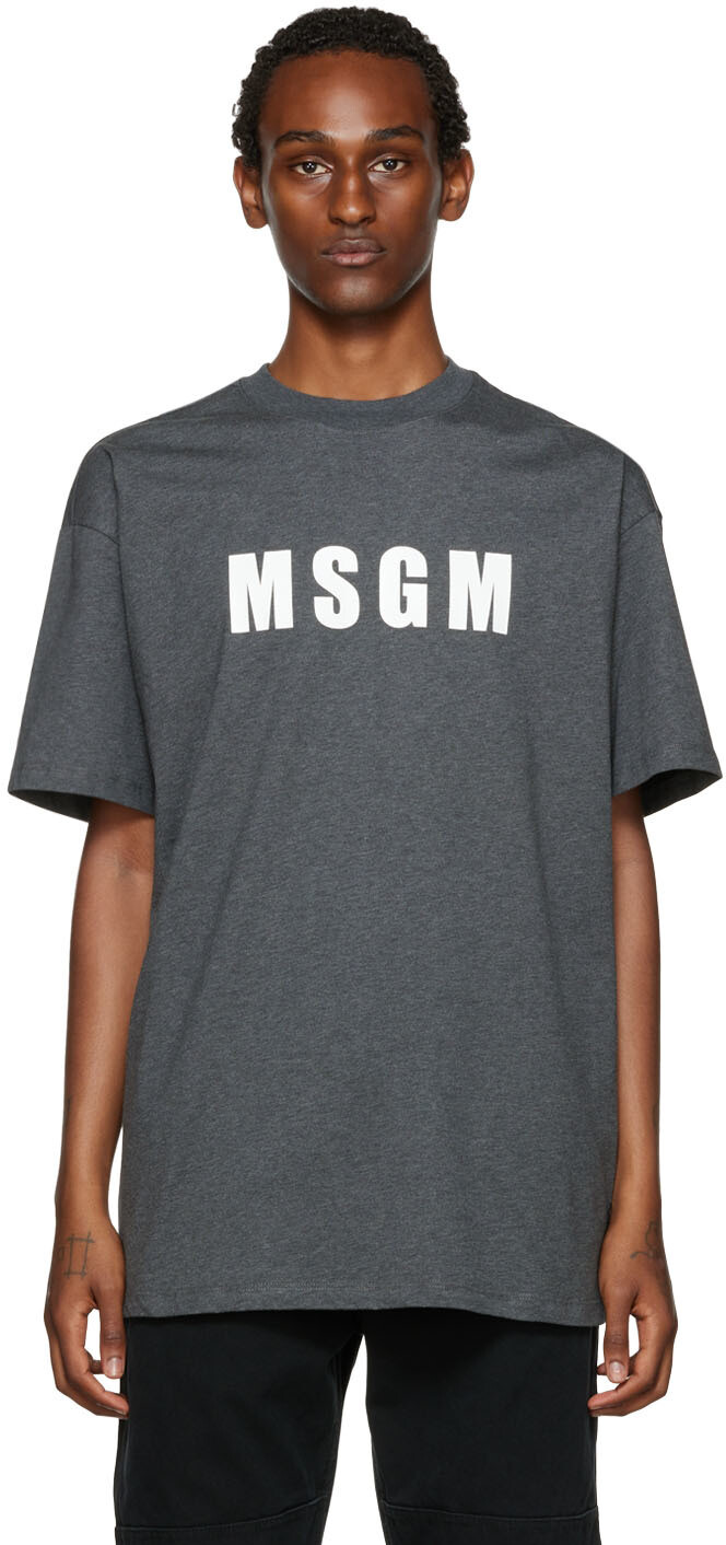 

Серая футболка с логотипом MSGM