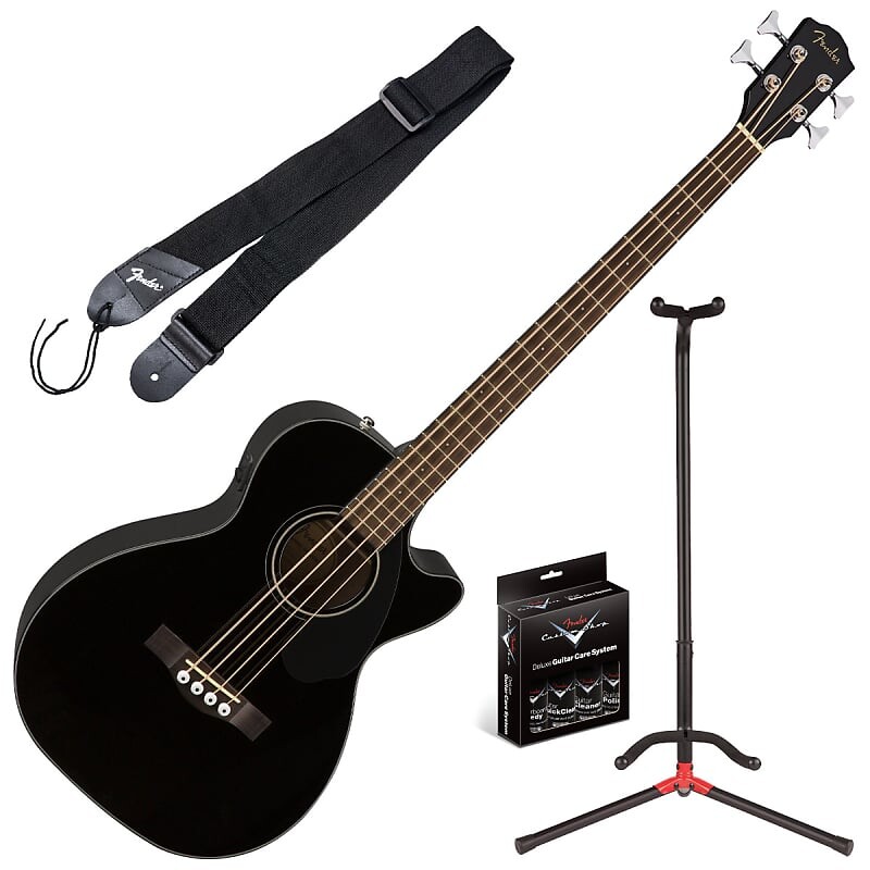 

Fender CB-60SCE Ac/El Bass - Laurel, Black BASS ESSENTIALS BUNDLE 0970183006