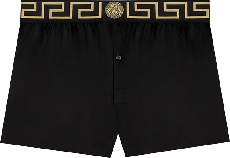 

Шорты Versace Greca Border Silk Pyjama Shorts 'Black', черный