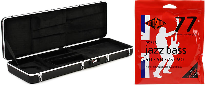 

Gator GC-Bass Deluxe Формованный ABS корпус для электробас-гитары в комплекте с Rotosound RS77S Jazz 77 Monel Flatwound Bass Guitar Strings - .040-.090 Standard Short Scale 4-string Gator + Rotosound GC-Bass=1 RS77S=1