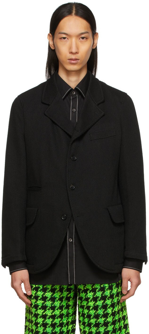 

Черный шерстяной пиджак Comme des Garçons Homme Deux