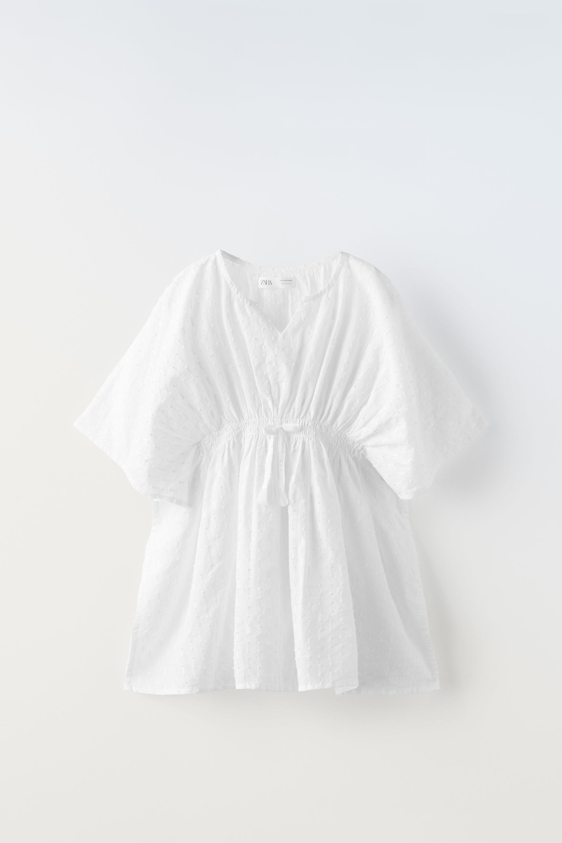 Накидка детская Zara Dotted Mesh, белый марокканское платье кафтан с v образным вырезом и рукавом 3 4