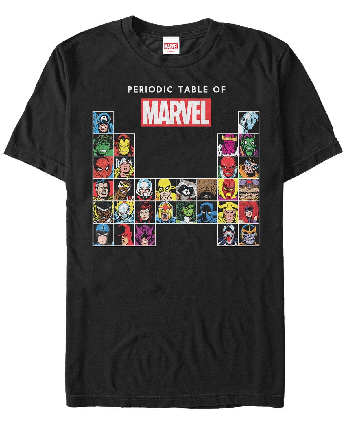 

Мужская футболка с коротким рукавом marvel men's comic collection the periodic table of marvel Fifth Sun, черный