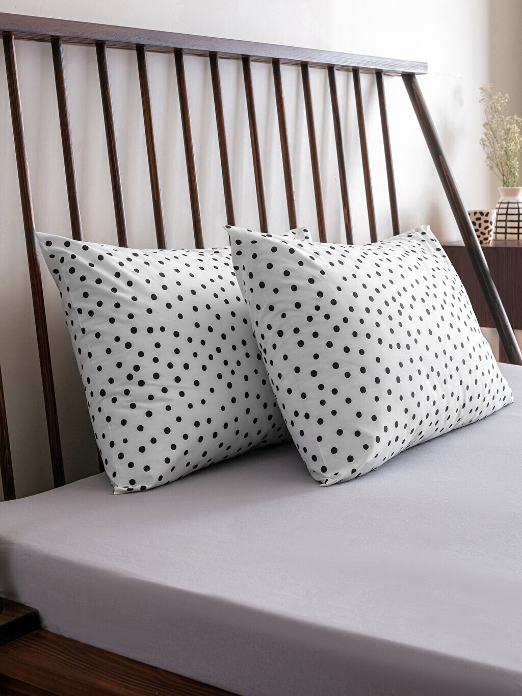 

Хлопковая наволочка с рисунком в горошек 2 шт. 50x70 см LCW Home