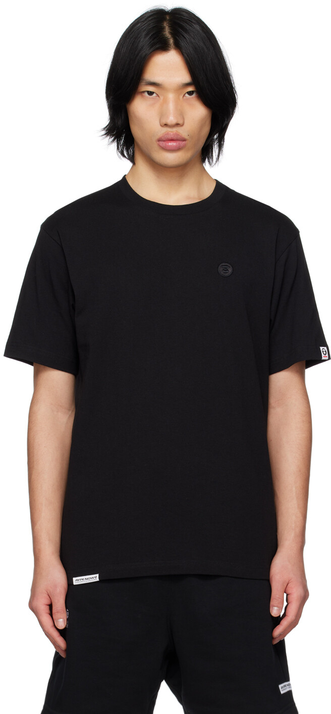 

Черная футболка с вышивкой AAPE by A Bathing Ape