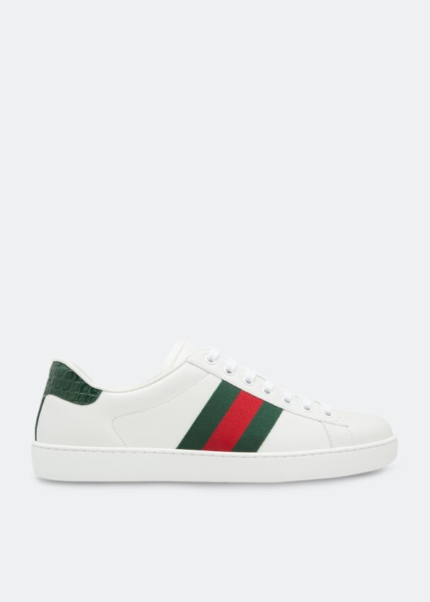

Кроссовки GUCCI New Ace leather sneakers, белый