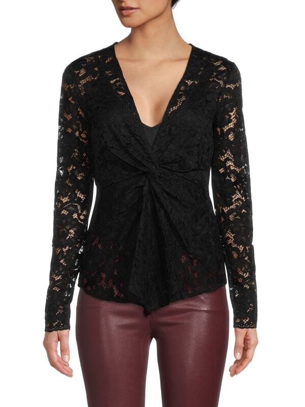 

Кружевной топ с перекручиванием Donna Karan Black