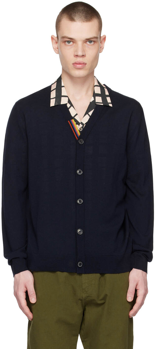 

Темно-синий кардиган в полоску от Artist Paul Smith
